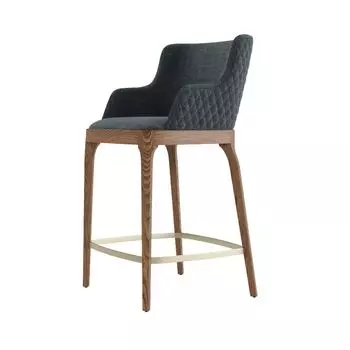 Кресло полубарное Magda, массив дуб, рогожка черный