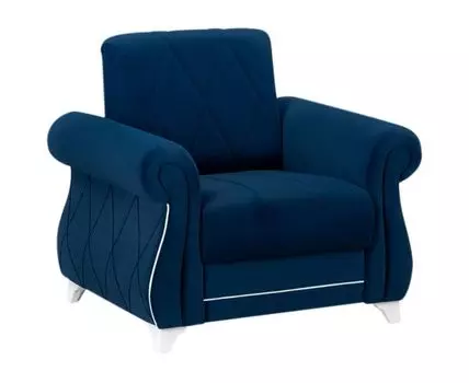 Кресло Роуз (85, 80, Плоские пружины «змейка», Синий, 93)