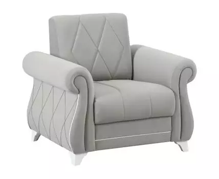 Кресло Роуз (85, 80, Плоские пружины «змейка», Серый, 93)