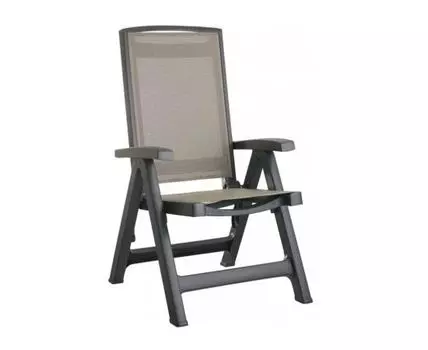 Кресло-шезлонг пластиковое Esmeralda Lux (темно-серый, бежевый, 62)