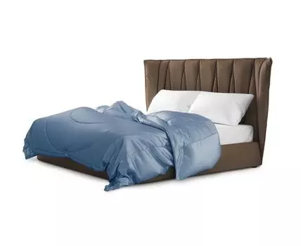 Кровать Ананке (Велюр, Коричневый)