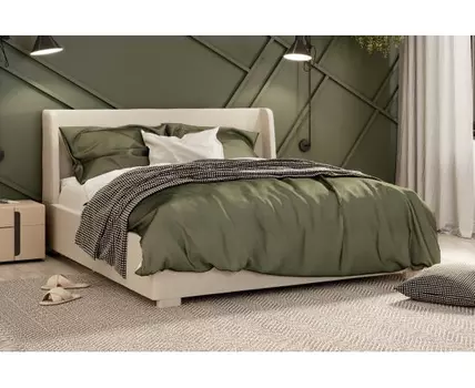 Кровать Аура (ткань, Серый, серый)