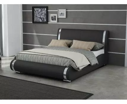 Кровать Corso-8 (190, Экокожа, Экокожа, Нет, 200, Черный, НМо-0623028)