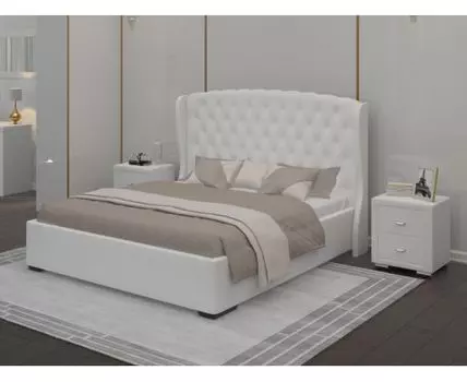 Кровать Dario Grace Lite (190, Экокожа, Экокожа, Нет, 140, Белый, НМо-1911027)