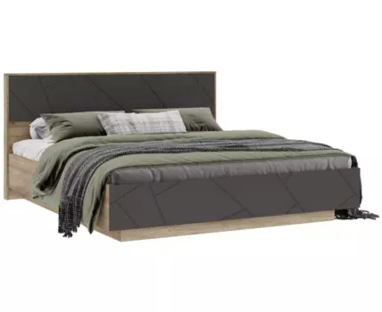 Кровать Диамо КР 02 180х200 софт графит / дуб каньон