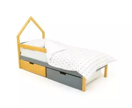 Кровать-домик мини Svogen дерево-графит (Серый)