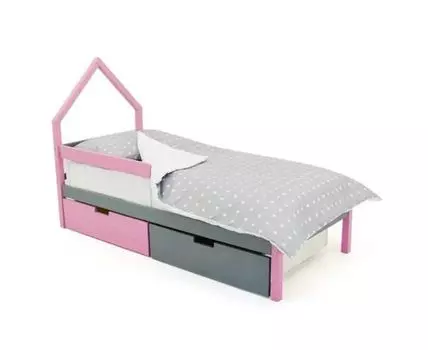 Кровать-домик мини Svogen лаванда-графит (Серый)