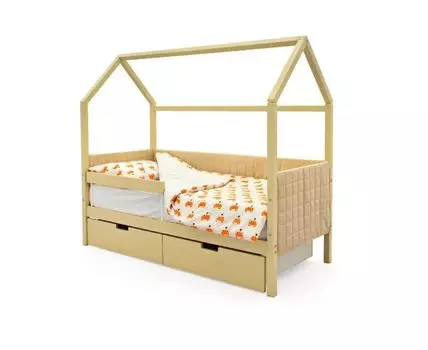 Кровать-домик мягкая Svogen бежевый