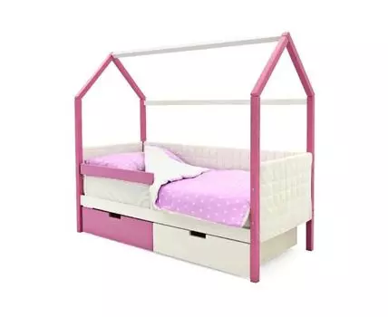 Кровать-домик мягкая Svogen лаванда-белый