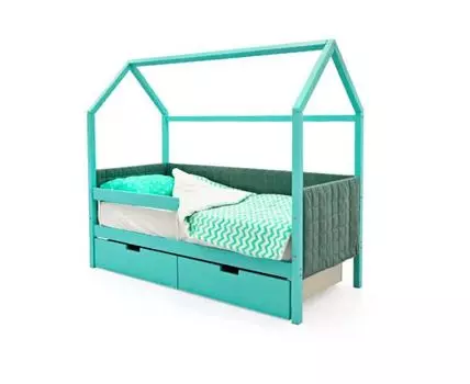Кровать-домик мягкая Svogen мятный