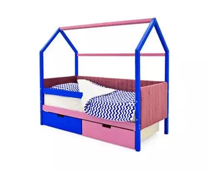 Кровать-домик мягкая Svogen синий-лаванда