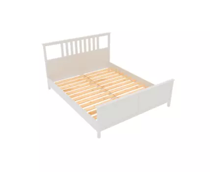 Кровать Ф-156.02 двухспальная 160х200 из массива сосны, цвет белый