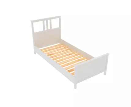 Кровать Ф-156.03 односпальная 90х200 из массива сосны, цвет белый