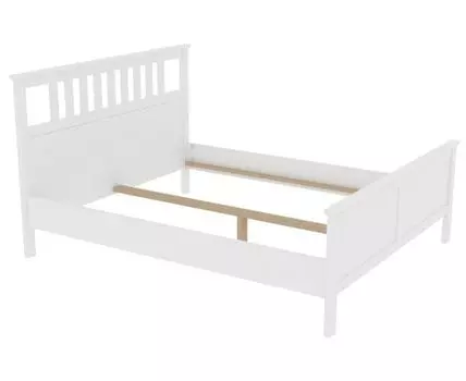 Кровать Кантри двухспальная 160х200, массив сосны, цвет белый