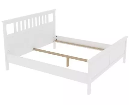 Кровать Кантри двухспальная 180х200, массив сосны, цвет белый