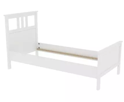 Кровать Кантри односпальная 90х200, массив сосны, цвет белый