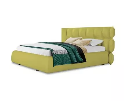 Кровать Кира (Текстиль, горчичный)