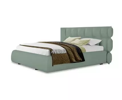 Кровать Кира (Велюр, Темно-мятный)