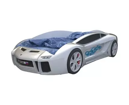 Кровать-машина Ламба Некст (49, 174, С подсветкой дна, Односпальные, Кровати-машинки, Белый, 105)