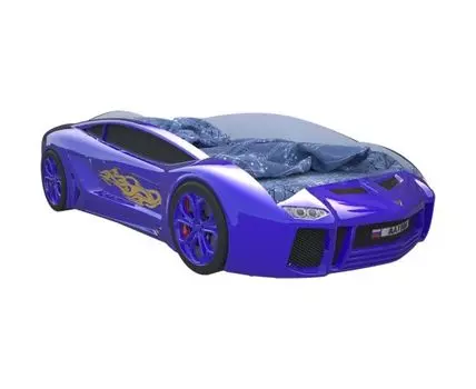 Кровать-машина Ламба Некст ПМ (49, 174, С подсветкой дна, Односпальные, Кровати-машинки, Синий, 105)