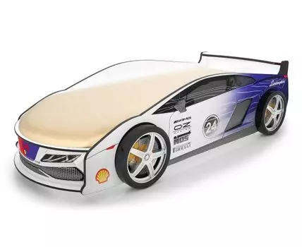 Кровать-машина Ламба ПМ (50, 184, Без чехла, Односпальные, Кровати-машинки, Синий, 75)