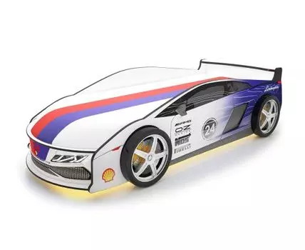 Кровать-машина Ламба ПМ (50, 184, С чехлом, Односпальные, Кровати-машинки, Синий, 75)