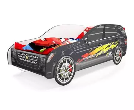 Кровать-машина Мерседес ГЛ (75, 184, Без подсветки, Односпальные, Кровати-машинки, Черный, 84)