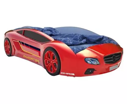 Кровать-машина Мерседес Родстер (49, 105, С подсветкой дна, Односпальные, Кровати-машинки, Красный, 185)