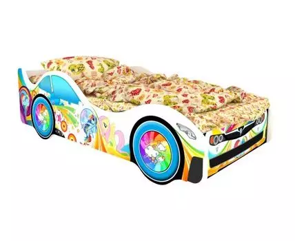 Кровать-машина Монако (50, 170, С подсветкой дна, Односпальные, Кровати-машинки, Белый, 75)