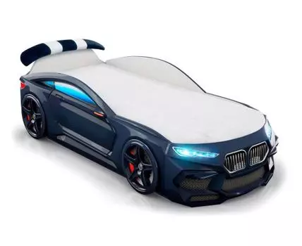 Кровать-машина Ромео (53, 178, С мягким спойлером, Односпальные, Одноярусные, Черный, 87)