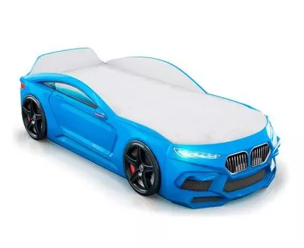 Кровать-машина Ромео (53, 178, С ящиком, Односпальные, Одноярусные, Синий, 87)