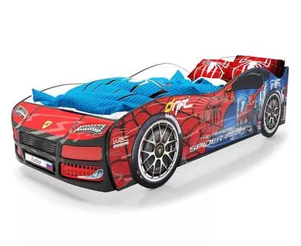 Кровать-машина Турбо ПМ (48, 178, Без подсветки, Односпальные, Кровати-машинки, Мультицвет, 82)