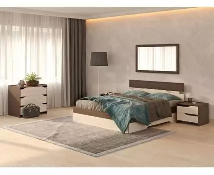 Кровать Milton (190, ЛДСП, ЛДСП, Нет, 80, Дуб Венге/Дуб Шамони светлый, НМо-2478845)