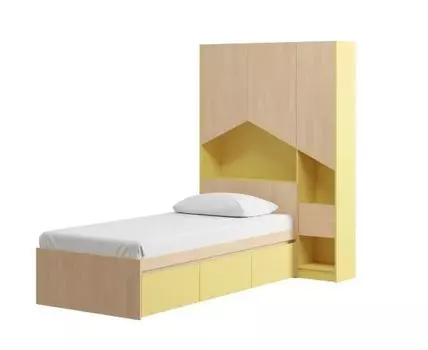 Кровать Пенни-2 90 Mustard Plywood