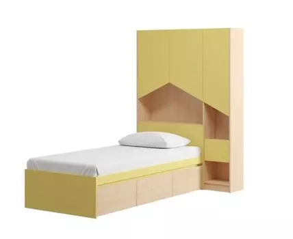 Кровать Пенни-2 90 Plywood Mustard