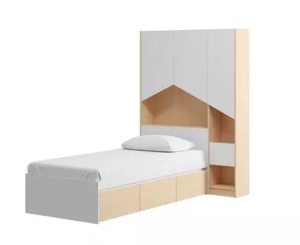 Кровать Пенни-2 90 Plywood White