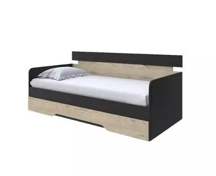 Кровать-Софа Milton (ЛДСП Дуб Венге + Дуб Шамони) 80x190 (190, Нет, 90, Черный/Бунратти)