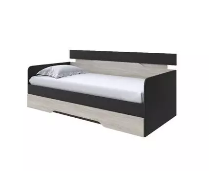 Кровать-Софа Milton (ЛДСП Дуб Венге + Дуб Шамони) 80x190 (190, Нет, 90, Черный/Ясень Шимо Светлый)