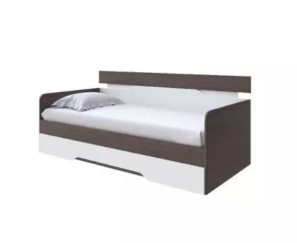 Кровать-Софа Milton (ЛДСП Дуб Венге + Дуб Шамони) 80x190 (200, Нет, 90, Ясень Шимо Темный/Белый)