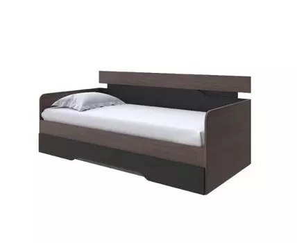 Кровать-Софа Milton (ЛДСП Дуб Венге + Дуб Шамони) 80x190 (200, Нет, 90, Ясень Шимо Темный/Черный)
