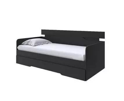 Кровать-Софа Milton (ЛДСП Дуб Венге + Дуб Шамони) 80x190 (200, Нет, 90, Черный)