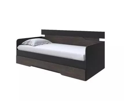 Кровать-Софа Milton (ЛДСП Дуб Венге + Дуб Шамони) 80x190 (200, Нет, 90, Черный/Дуб Кантербери)