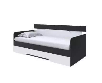 Кровать-Софа Milton (ЛДСП Дуб Венге + Дуб Шамони) 80x190 (190, Нет, 90, Черный/Белый)