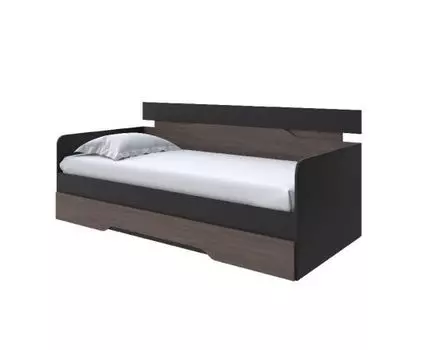Кровать-Софа Milton (ЛДСП Дуб Венге + Дуб Шамони) 80x190 (190, Нет, 90, Черный/Ясень Шимо Темный)