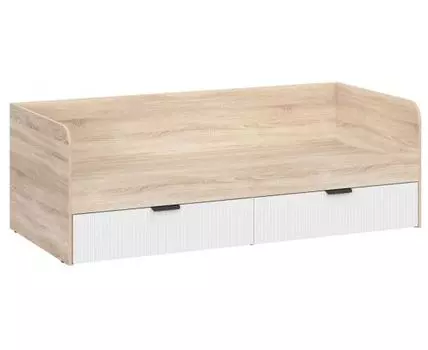 Кровать Стокгольм КРД03-90 90х200 дуб сонома / line софт пломбир