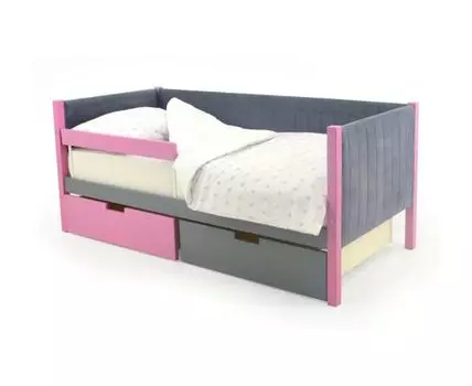 Кровать-тахта мягкая Svogen лаванда-графит (Серый)