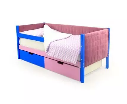 Кровать-тахта мягкая Svogen синий-лаванда (Розовый)