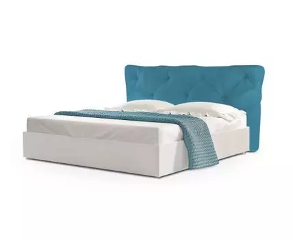 Кровать Тесей 2 (Велюр, Голубой)