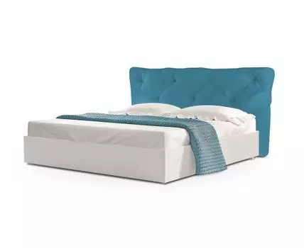 Кровать Тесей 2 (Велюр, Голубой)