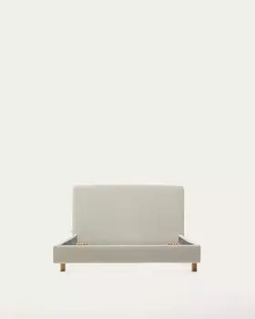 Кровать Valma из жемчужного шенилла со съемным чехлом для матраса 90 x 200 см